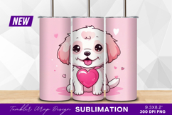 Cute Puppy With Heart Valentines Day Gift Tumbler Png Product Image 1