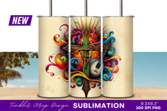 Colorful Cross Music Instrument Tumbler Png Product Image 1