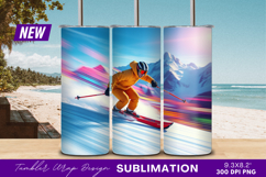 Skier In Motion Downhill Adventure Tumbler Png Product Image 1