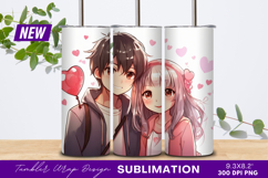 Anime couple with heart balloons tumbler png Product Image 1