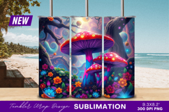 Psychedelic Mushroom Garden Fantasy Tumbler Png Product Image 1