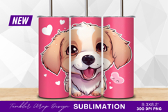 Cute puppy dog with hearts illustration tumbler png Product Image 1