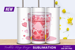 Pink drink heart tumbler png Product Image 1