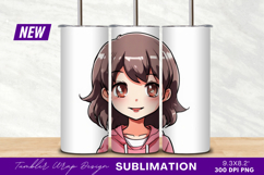Cute anime girl cartoon character tumbler png Product Image 1