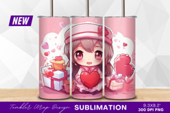 Cute chibi girl with hearts and gifts Tumbler Product Image 1