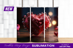 Ornate red heart tumbler png decoration Product Image 1