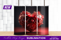 Elegant red heart with bow tumbler png Product Image 1