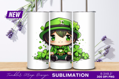 Cute chibi leprechaun tumbler png design Product Image 1