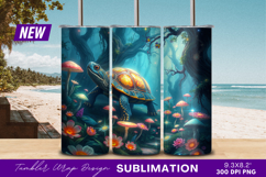 Turtle In Enchanted Forest Wonderland Tumbler Png Product Image 1