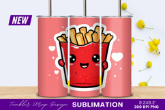 Cute fries cartoon character illustration tumbler png Product Image 1