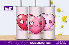 Cute heart characters illustration tumbler png Product Image 1