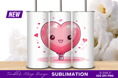 Cute heart balloon tumbler png Product Image 1