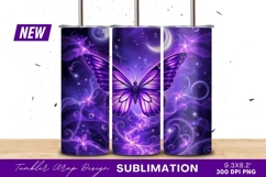 Purple Butterfly Fantasy Mystical Moonlight Night Tumbler Product Image 1