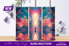 Woman With Vibrant Colorful Face Painting Art Tumbler Product Image 1