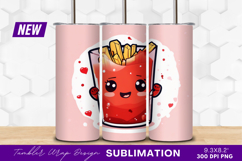 Cute french fries tumbler png illustration Product Image 1
