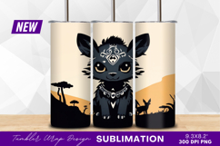 Cute cartoon hyena tribal jewelry illustration tumbler png Product Image 1