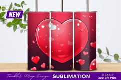 Glossy hearts valentine design tumbler png Product Image 1