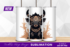 Tribal bull calf adorable tumbler png Product Image 1