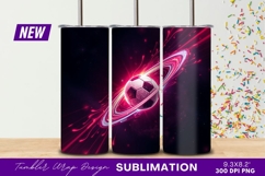 Futuristic Soccer Ball With Neon Light Trail Tumbler Product Image 1