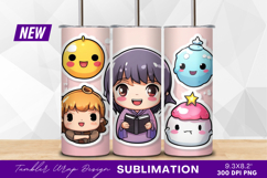 Cute cartoon character collection with tumbler png Product Image 1