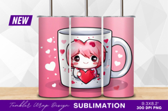 Valentines mug with cute anime girl tumbler png Product Image 1