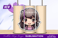 Cute anime girl illustration for tumbler png Product Image 1