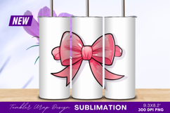 Cartoon pink bow tumbler png illustration Product Image 1