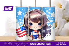Cute patriotic kid tumbler png illustration Product Image 1