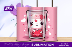 Kawaii valentines tumbler png Product Image 1