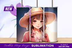 Anime girl with hat tumbler png design Product Image 1