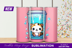 Cute tiger in ice water tumbler png Product Image 1