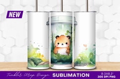 Cute bear in a forest tumbler png Product Image 1