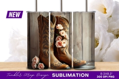 Cowboy Boots With Roses Tumbler Png Image Product Image 1