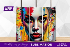 Colorful Paint Splatter Portrait Artistic Expression Tumbler Product Image 1