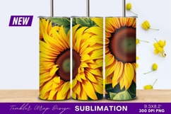 Detailed close up of bright yellow sunflowers Tumbler Png Product Image 1