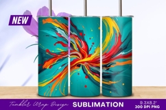 Abstract Colorful Paint Splashes On Turquoise Tumbler Product Image 1