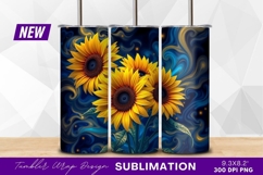 Vibrant floral arrangement with sunflower and Tumbler Product Image 1