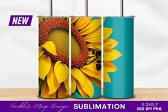 Bee on sunflower summer tumbler png Product Image 1
