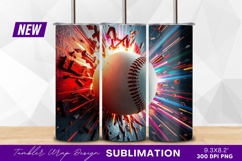 Baseball impact breaking wall with motion blur tumbler png Product Image 1