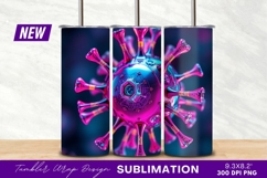 Futuristic virus rendering colorful detailed tumbler png Product Image 1