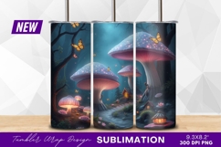 Enchanted mushroom forest with fairytale cottage tumbler Product Image 1