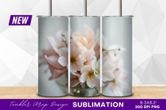 Pale pink flowers in glass tumbler png Product Image 1
