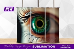 Detailed emerald green human eye close up tumbler png Product Image 1