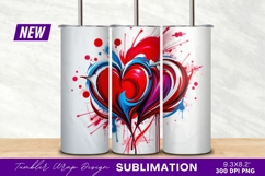 Colorful Hearts Splatter Graphic Design Tumbler Png Product Image 1