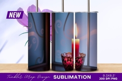 Burning candle in ornate tumbler png image Product Image 1