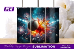 Exploding baseball with shattered glass effect tumbler Product Image 1