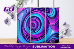 Colorful abstract swirl art tumbler png Product Image 1
