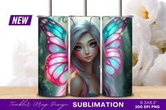Beautiful fairy girl with butterfly wings tumbler png Product Image 1
