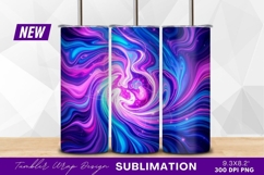 Swirling galaxy of pink blue purple tumbler png Product Image 1