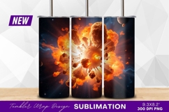 Fiery cosmic explosion with asteroids and planets tumbler Product Image 1